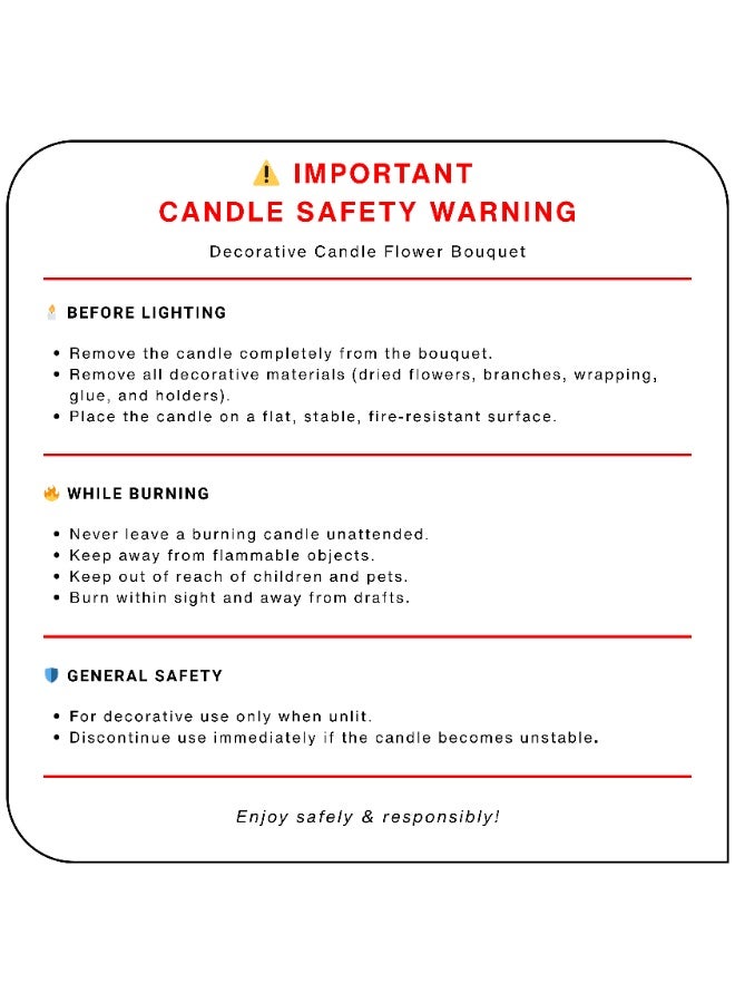 Serenity Candles شمعة باقة الزهور «سيرينيتي فيلور فانيلا» – فاخرة بوزن 500 غرام من مزيج شمع الصويا المصنوع يدويًا – ترتيب فريد يضم 20 شمعة منفصلة على شكل زهور – هدية رومانسية لعيد الحب والذكرى السنوية وديكور فاخر للمنزل - Image 5